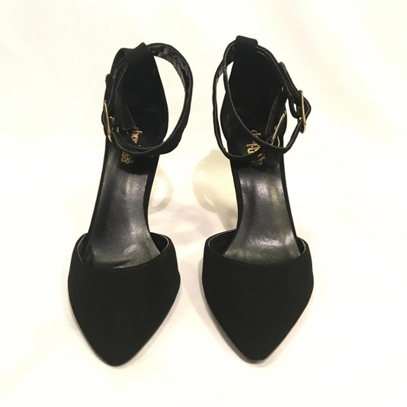 Charlotte Russe Black Ankle Strap Pointed Pump - Picture 2 of 5